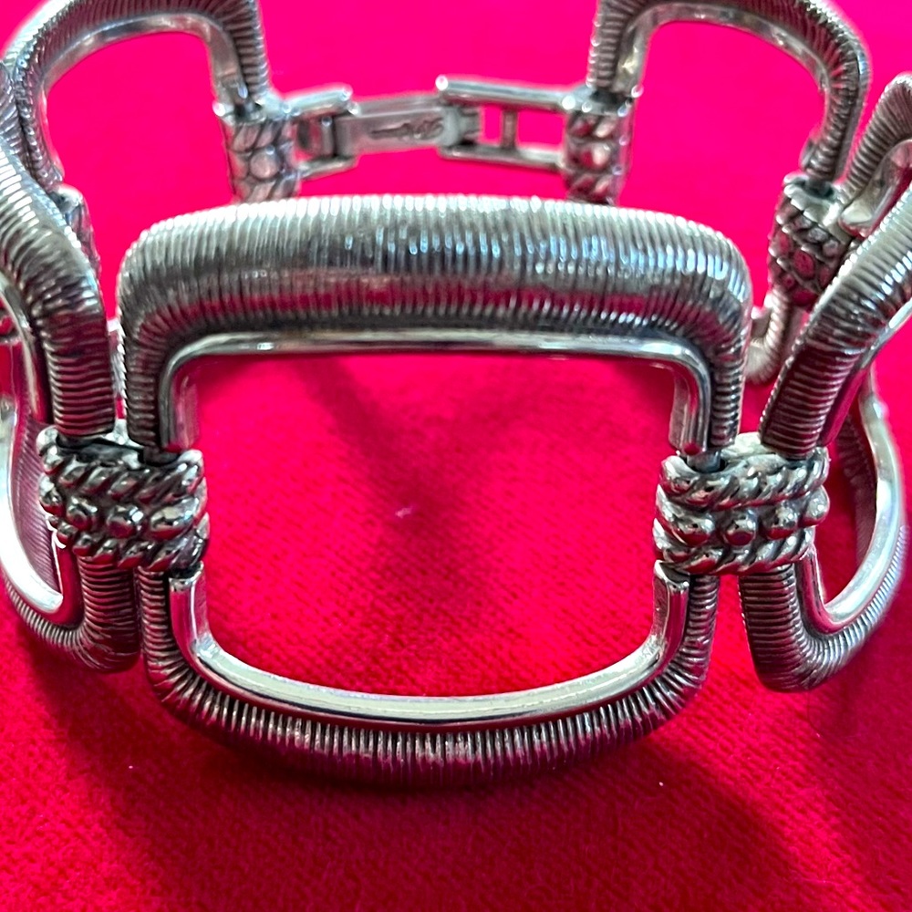 Brighton Wide Link Silver Tone Bracelet